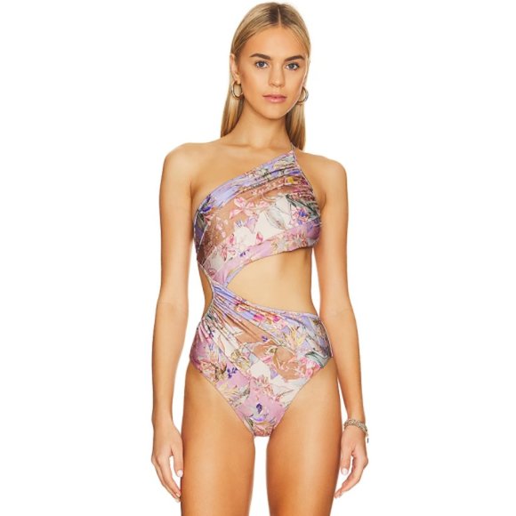 ZIMMERMANN 'Cira' Spliced Floral One-Piece Swimsuit, Multicolor - Picture 1 of 4